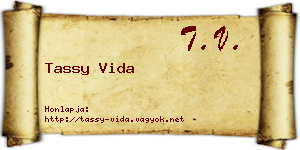 Tassy Vida névjegykártya